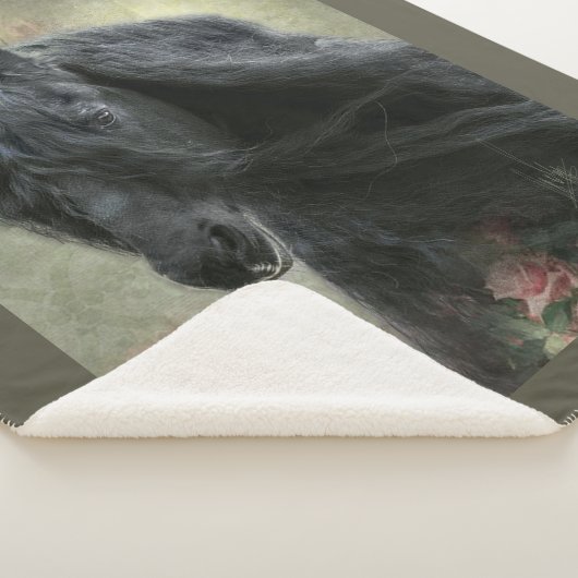 Couverture Sherpa Black Beauty Friesian Horse - Blanket (3/4)