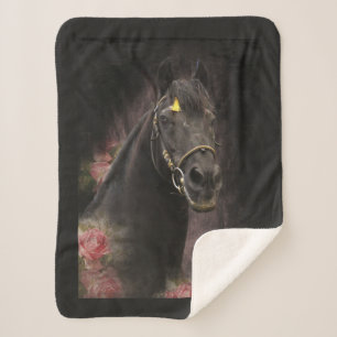 Couverture Sherpa Black Beauty Friesian Horse - Blanket