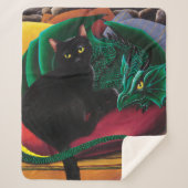 Couverture Sherpa Black Cat Green Dragon (Devant)