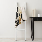 Couverture Sherpa Black Cream Gold Southwest Cowhide (En situation)