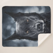 Couverture Sherpa Black German Shepherd (Devant (Horizontal))
