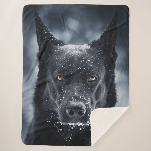 Couverture Sherpa Black German Shepherd (Devant)