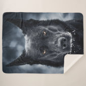Couverture Sherpa Black German Shepherd (Devant (Horizontal))