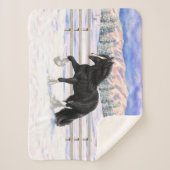 Couverture Sherpa Black Gypsy Vanner Irlandais Cob Brouillon Cheval  (Devant)