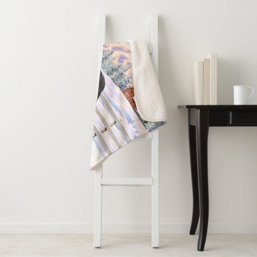 Couverture Sherpa Black Gypsy Vanner Irlandais Cob Brouillon Cheval  (En situation)