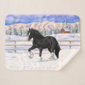 Couverture Sherpa Black Gypsy Vanner Irlandais Cob Brouillon Cheval  (Devant (Horizontal))