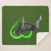 Couverture Sherpa Black Irish Wolfhound Green Heart (Devant (Horizontal))