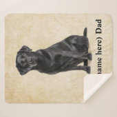 Couverture Sherpa Black Lab Dad Personalized Dog Blanket (Devant (Horizontal))