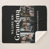 Couverture Sherpa Black Minimal Retro We Love You Grandma 3 Picture (Devant (Horizontal))