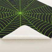 Couverture Sherpa Black neon vert toile d'araignée Halloween motif (3/4)