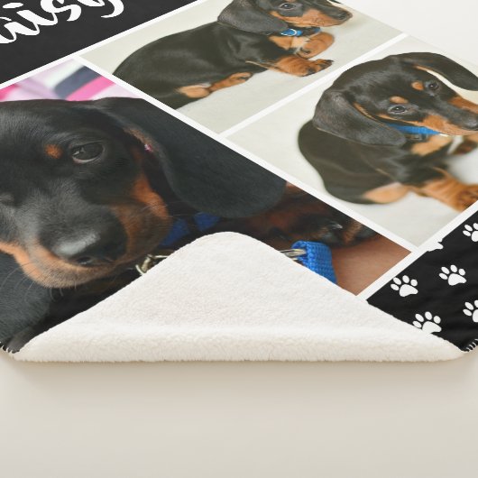 Couverture Sherpa Black Pet Lover Photo Collage personnalisable Chie (3/4)