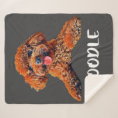 Couverture Sherpa Black Poodle Chien Maman Papa Propriétaire | Chien (Devant (Horizontal))