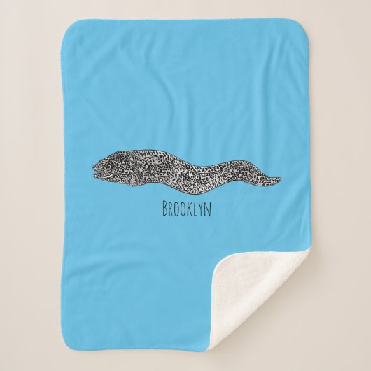 Couverture Sherpa Black spotted moray eel cartoon (Devant)