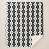 Couverture Sherpa Black, white and grey diamond pattern (Devant)