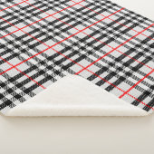 Couverture Sherpa Black White Red Classic Checkered Fabric (3/4)