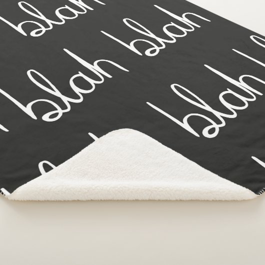 Couverture Sherpa Blah bla motif sans couture. (3/4)