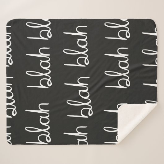 Couverture Sherpa Blah bla motif sans couture.  (Devant (Horizontal))