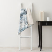 Couverture Sherpa Blanc Bleu Arbres de Noël Neige d'hiver (En situation)