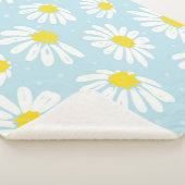 Couverture Sherpa Blanc bleu marguerite Arrière - plan sans couture (3/4)