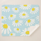 Couverture Sherpa Blanc bleu marguerite Arrière - plan sans couture (Devant (Horizontal))