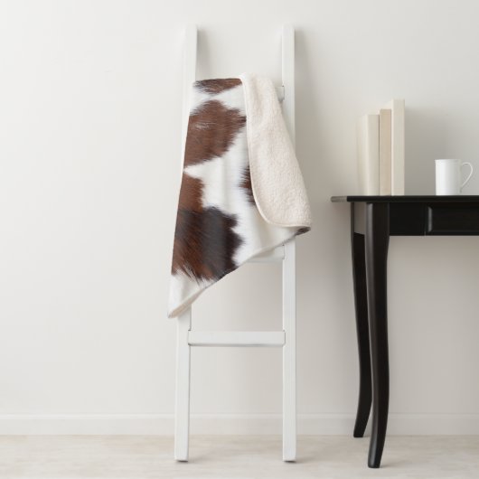 Couverture Sherpa Blanc Brown (En situation)