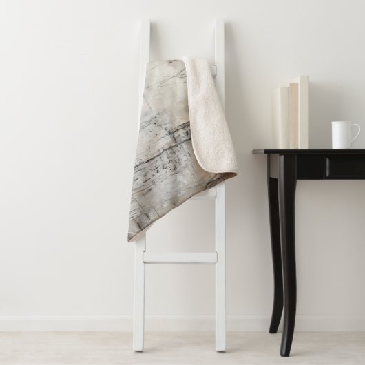 Couverture Sherpa Blanc noir et bronze (En situation)