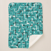 Couverture Sherpa Blanc noir turquoise (Devant)