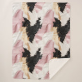 Couverture Sherpa Blanc rose Or Noir Vachette Animal (Devant)
