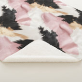 Couverture Sherpa Blanc rose Or Noir Vachette Animal (3/4)