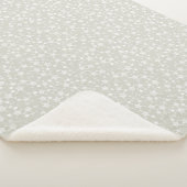Couverture Sherpa Blanc sur beige | Motif d'étoiles d'impression Lin (3/4)