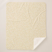 Couverture Sherpa Blanc sur jaune | Motif d'étoiles d'impression Lin (Devant)