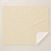 Couverture Sherpa Blanc sur jaune | Motif d'étoiles d'impression Lin (Devant (Horizontal))