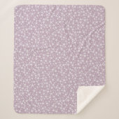 Couverture Sherpa Blanc sur Mauve | Motif d'étoiles d'impression Lin (Devant)