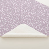Couverture Sherpa Blanc sur Mauve | Motif d'étoiles d'impression Lin (3/4)