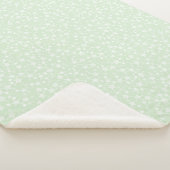 Couverture Sherpa Blanc sur vert menthe | Motif d'étoiles d'impressi (3/4)