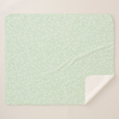 Couverture Sherpa Blanc sur vert menthe | Motif d'étoiles d'impressi (Devant (Horizontal))