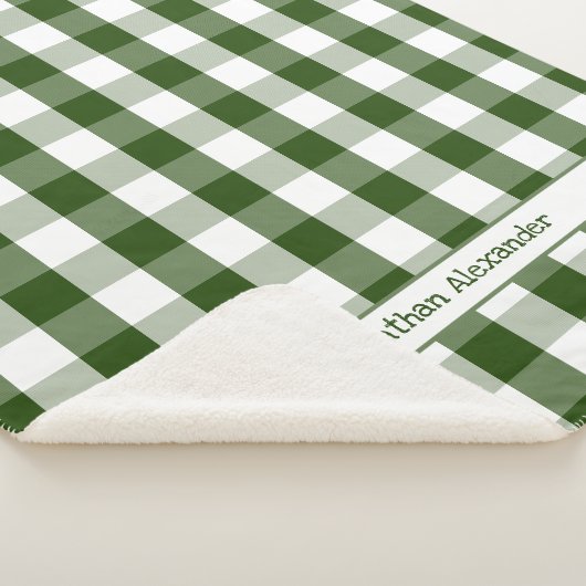 Couverture Sherpa Blanc vert Chauffage de buffle blanc avec nom (3/4)