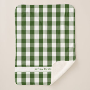 Couverture Sherpa Blanc vert Chauffage de buffle blanc avec nom