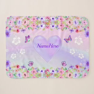 Couverture Sherpa Blanche à jetons de papillon personnalisée pour