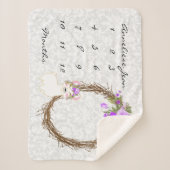 Couverture Sherpa Blanche bébé de Milestone - Llama - Purple (Devant)