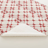 Couverture Sherpa Blanche Bow rouge : Style et confort combinés (3/4)