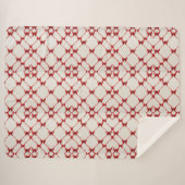 Couverture Sherpa Blanche Bow rouge : Style et confort combinés (Devant (Horizontal))