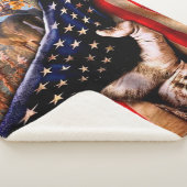 Couverture Sherpa Blanche Drapeau Américain De Cerf, (3/4)