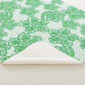 Couverture Sherpa Blanche Sherpa à motif vert (3/4)