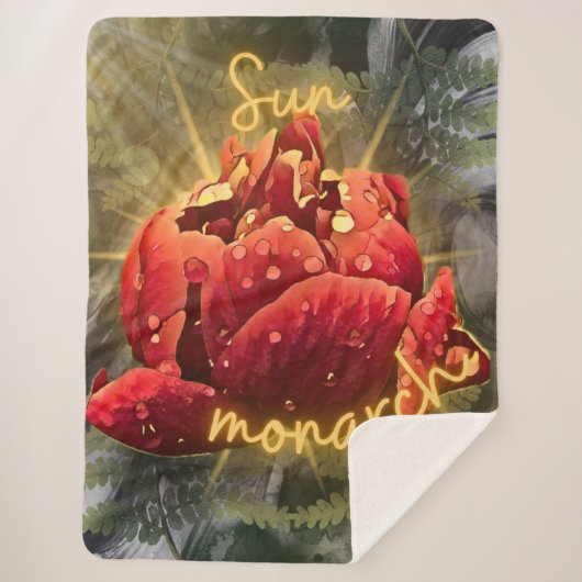 Couverture Sherpa Blanche Sherpa aux fleurs (Devant)