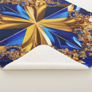 Couverture Sherpa Blanche Sherpa avec Design de couleurs Suède