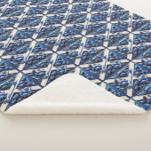 Couverture Sherpa Blanche Sherpa avec soie écossaise (3/4)