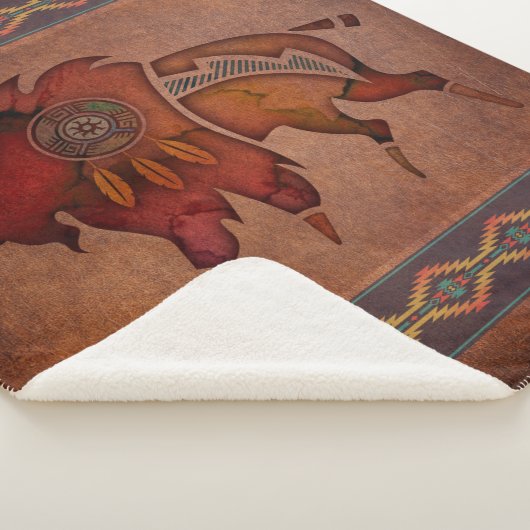 Couverture Sherpa Blanche Sherpa Bison II Peint (3/4)