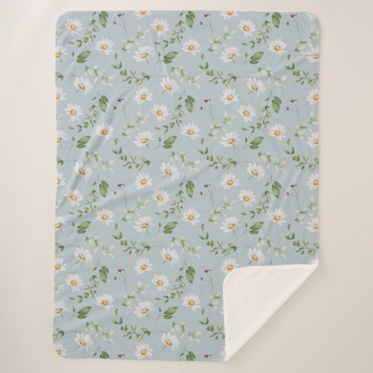 Couverture Sherpa Blanche Sherpa bleu pâle (Devant)