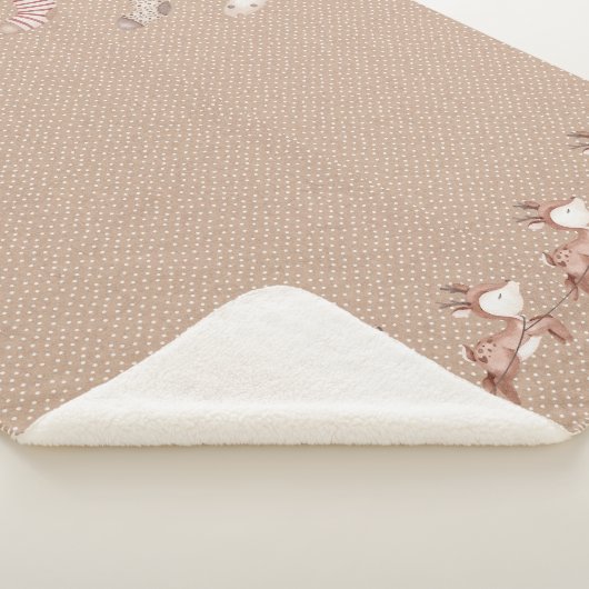 Couverture Sherpa Blanche Sherpa Brown avec Père Noël dans le Sleigh (3/4)